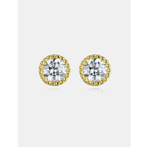 Round Zircon Silver Studs Earrings for Women